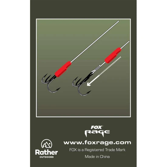 Fox Rage Predator Red Treble Hook Sleeves, Large, 5buc/pac