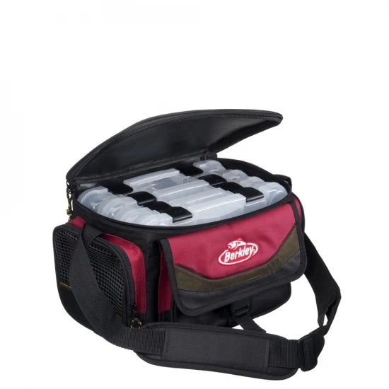 Geanta Berkley Spinning Red Black Plus 4 Cutii 18.5x28x19.5cm