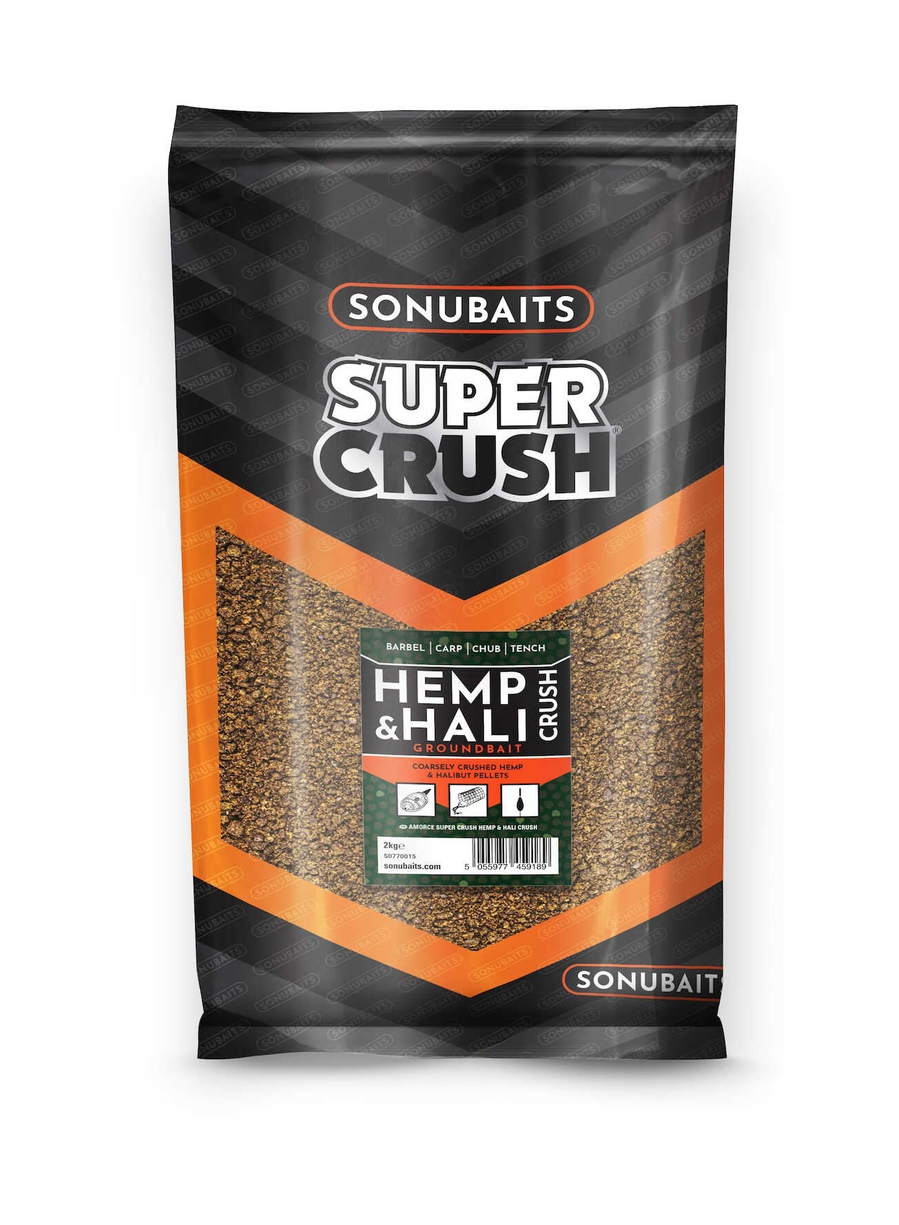 GROUNDBAIT SONUBAITS SUPER CRUSH 2KG Hemp &amp; Hali