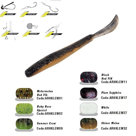 Grub Colmic Herakles Leftail Worm 12cm Watermelon Red Flakes