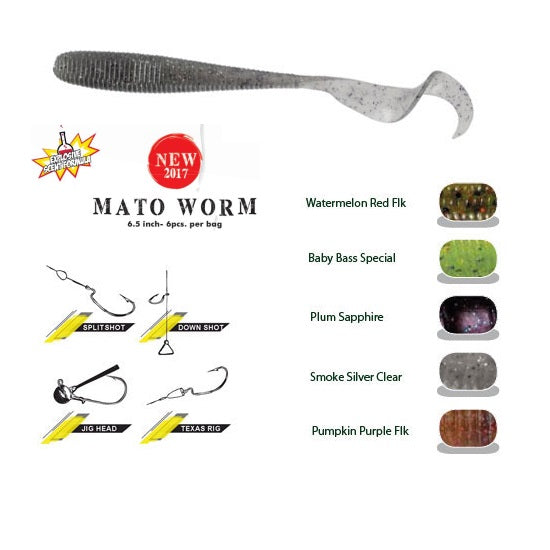 GRUB COLMIC HERAKLES MATO WORM 16.5cm Watermelon Red Flakes