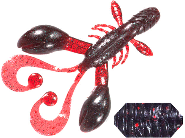 GRUB COLMIC RUGBY CRAW 4.5&quot; 11.4cm BLACK RED FLK
