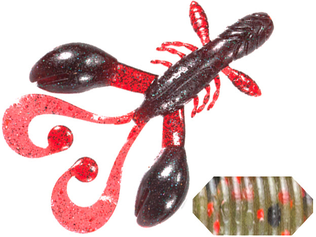 GRUB COLMIC RUGBY CRAW 4.5&quot; 11.4cm WATERMELON RED FLK