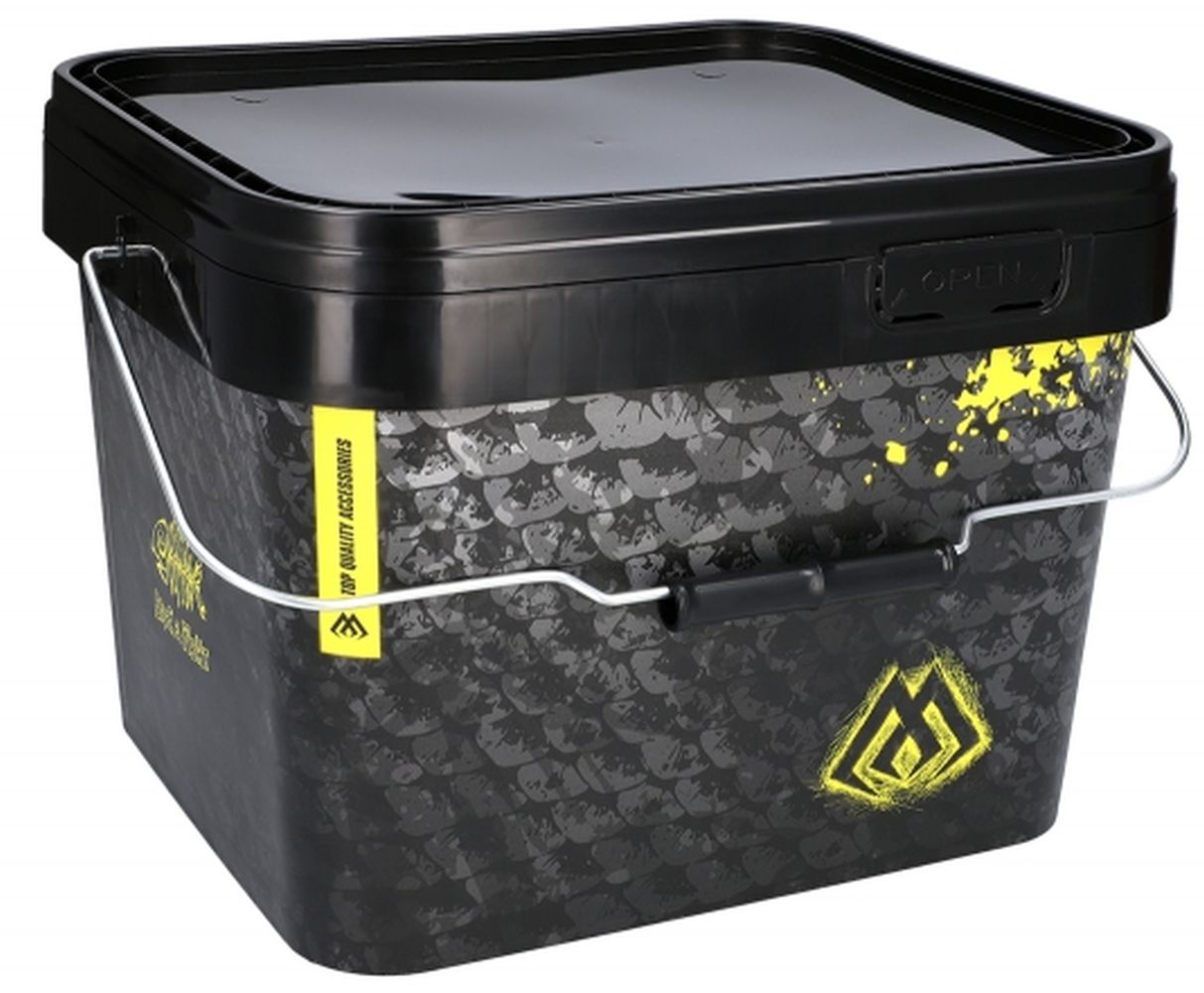 Galeata Mikado Patrata Cu Capac, 10L, Black