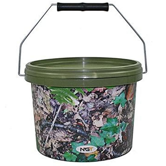 Galeata NGT Camo cu Capac si Maner Metalic, 3ltr
