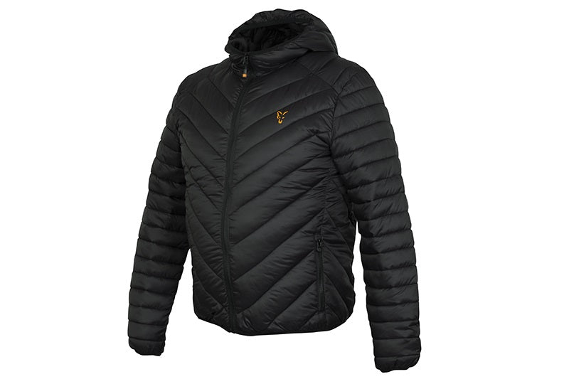 Geaca cu Gluga Fox Quilted Jacket Black Orange Marimea L