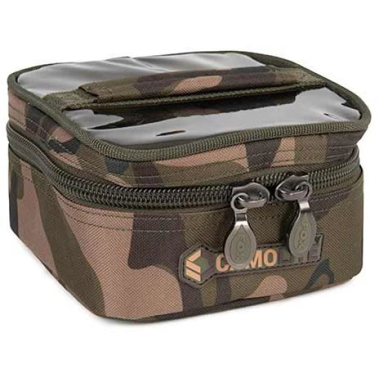 Geanta Fox Camolite 6 Pot Hookbait Case, Camo, 17x16.5x9.5cm