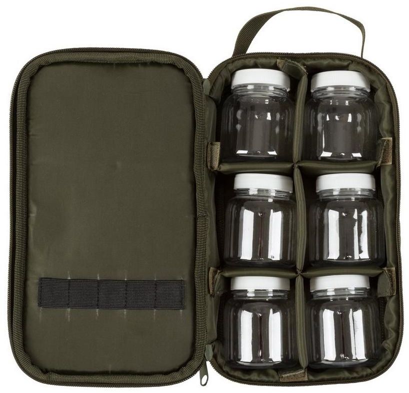 Geanta JRC Defender Hook Bait Pouch Cu 6 Borcane, Kaki, 29x16x8cm