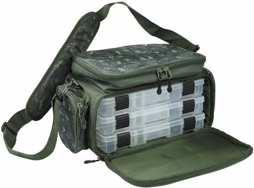 Geanta Spinning Mitchell MX Camo M Plus 3 Stacker Bag, Green Camo, 42x34x20cm