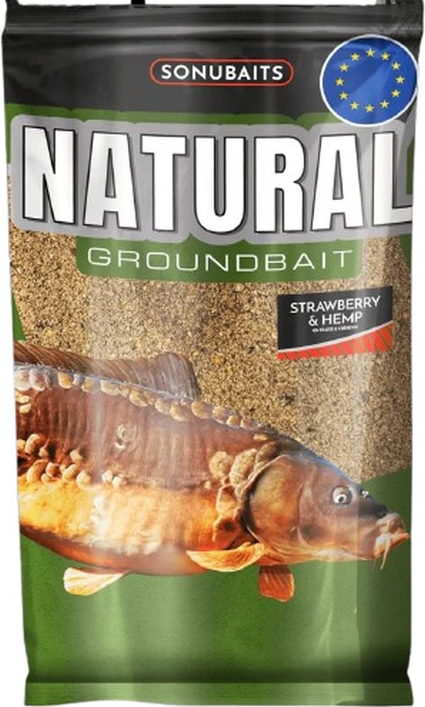 Groundbait Sonubaits Natural, Strawberry &amp; Hemp, 1kg