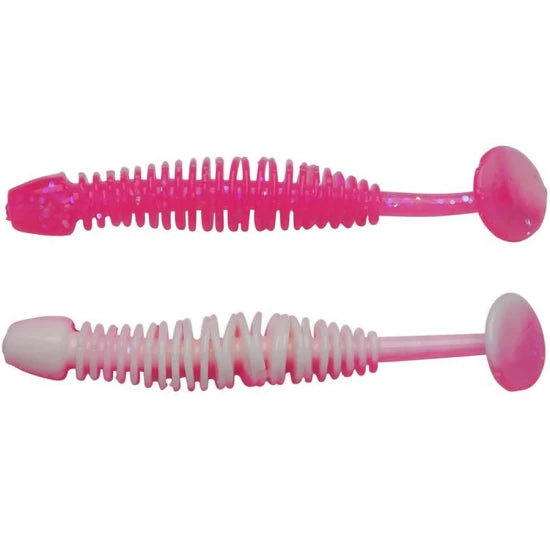 Grub Berkley Powerbait Power Leech, Pink / White, 5cm, 12buc/pac