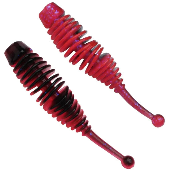 Grub Berkley Powerbait Power Naiad, Salmon Egg Red Black, 7cm, 6buc/pac
