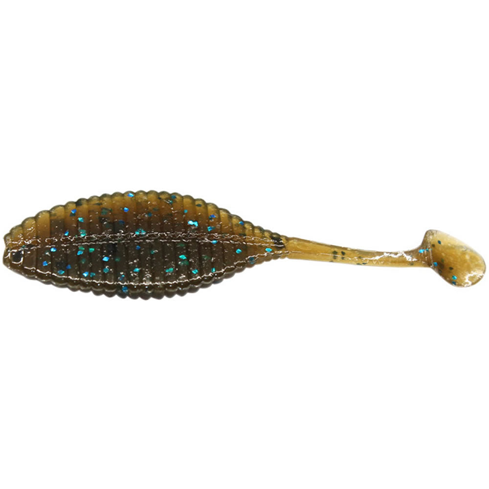 Grub Hide Up Stagger Wide 1.5&quot;, 127 Green Pumpkin Pepper Blue Flk, 3.8cm, 8buc/pac