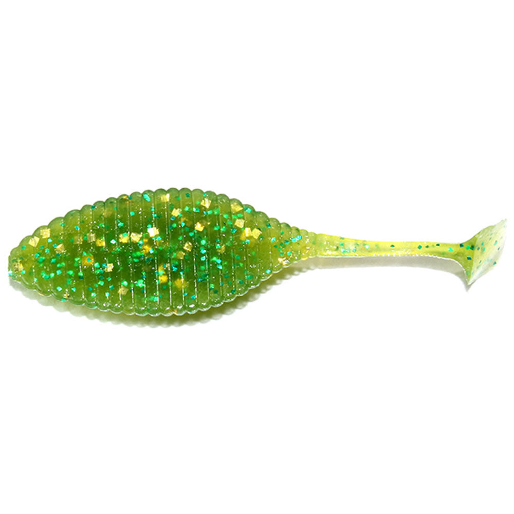 Grub Hide Up Stagger Wide 2&quot;, 111 Chart Green Gold Flake, 5.9cm, 8buc/pac
