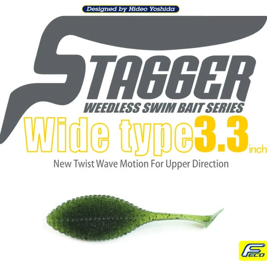 Grub Hide Up Stagger Wide 3.3", 103 Green Pumpkin, 8.4cm, 5buc/pac