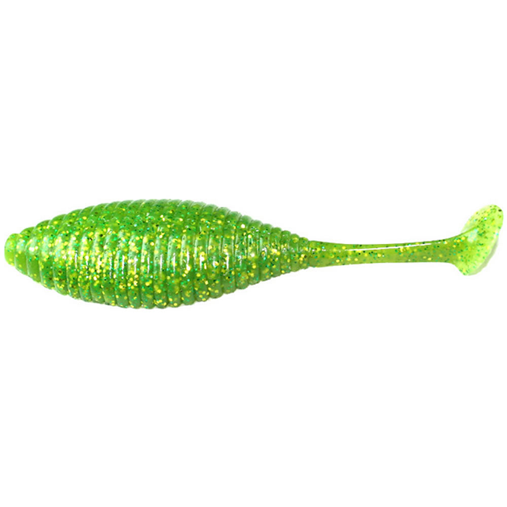 Grub Hide Up Stagger Wide 4&quot;, 111 Chart Green Gold Flake, 10.2cm, 4buc/pac