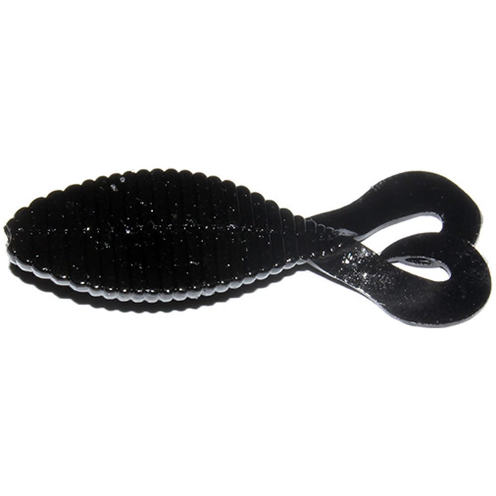 Grub Hide Up Stagger Wide Twintail 2.2&quot;, 109 Black Solid, 5.6cm, 8buc/pac