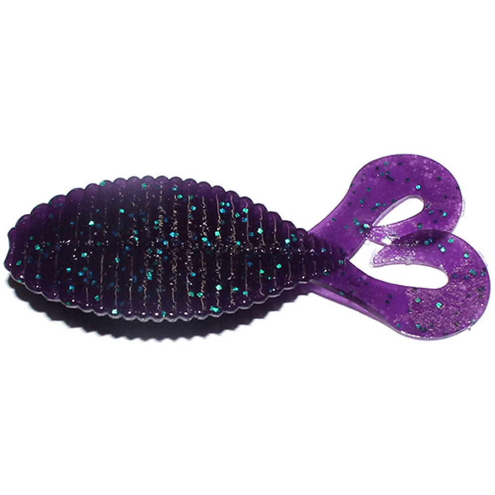 Grub Hide Up Stagger Wide Twintail 2.2&quot;, 131 Junebug, 5.6cm, 8buc/pac