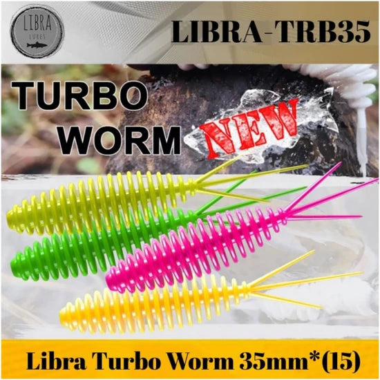 Grub Libra Lures Turbo Worm Mini, 35mm, 0.34g, Cheese, 15buc/pac