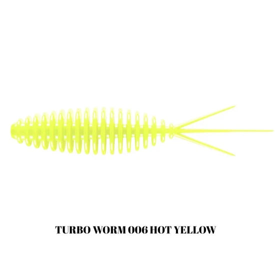 Grub Libra Lures Turbo Worm Mini, 35mm, 0.34g, Hot Yellow, 15buc/pac