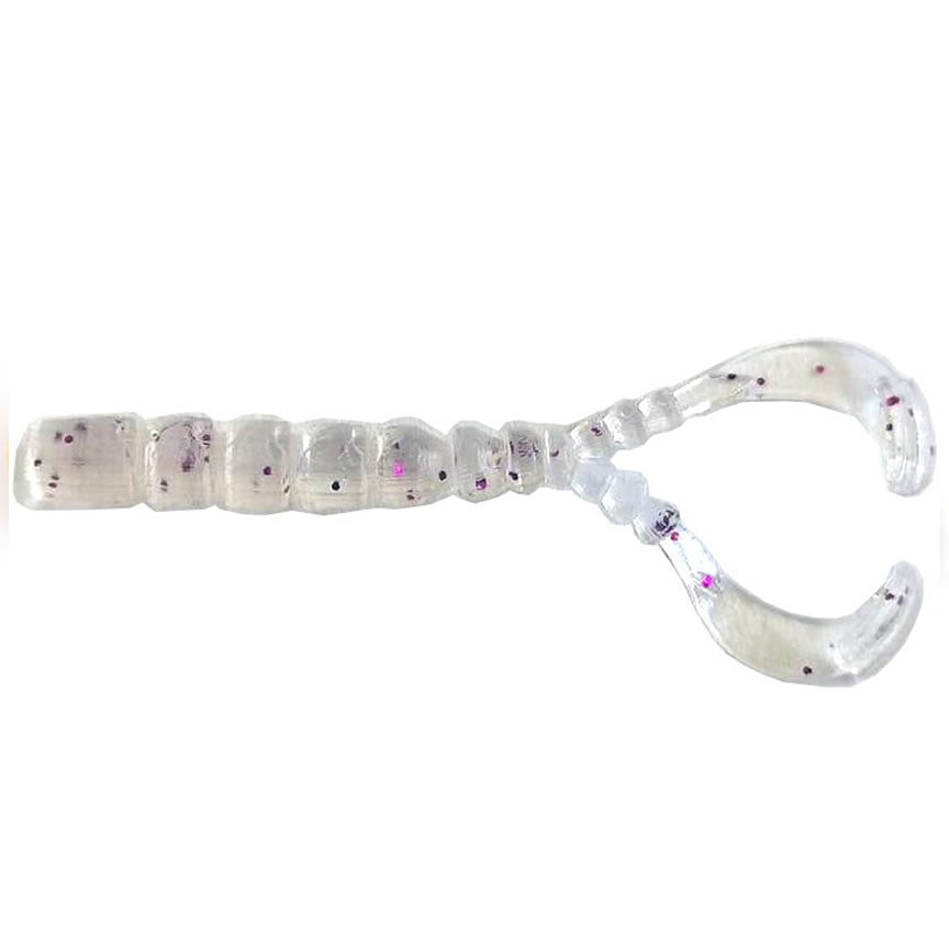 Grub Mustad Aji Finesse Chiki Crawl Tail Clear Purple Glitter, 4.3cm, 12buc/pac