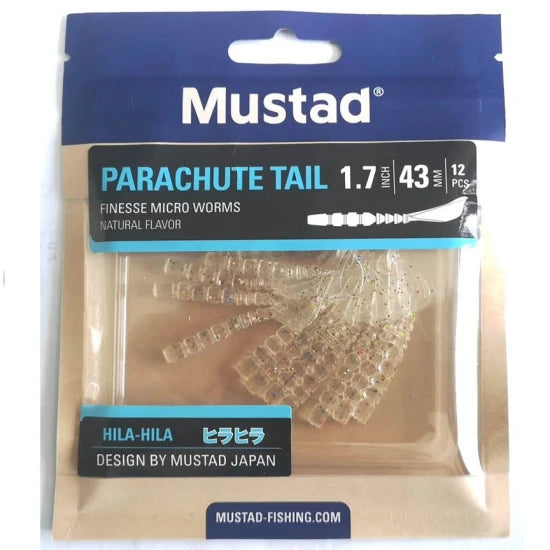 Grub Mustad Aji Finesse Hila Clear Rainbow Glitter, 4.3cm, 12buc/pac