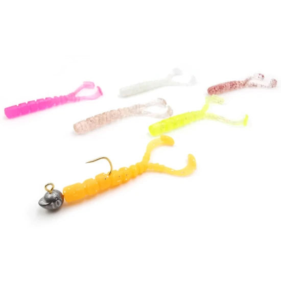 Grub Mustad Aji Micro Chiki Clear Red Glitter, 4.3cm, 12+1buc/pac