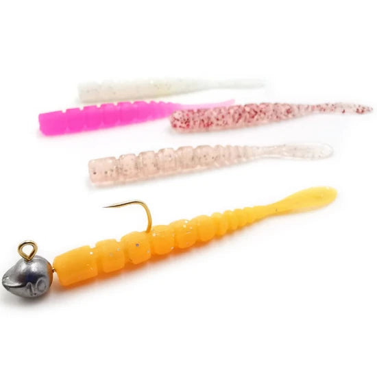 Grub Mustad Aji Micro Fla, Clear Red Glitter, 5cm, 15buc/pac