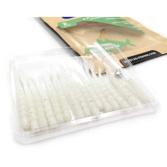 Grub Mustad Aji Micro Fla, Uv Clear Chartreuse, 5cm, 15buc/pac