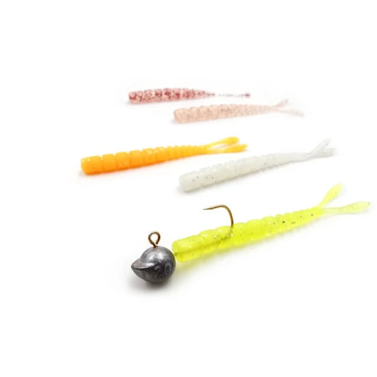 Grub Mustad Aji Micro Pilo, Clear Rainbow Glitter, 5cm, 15buc/pac