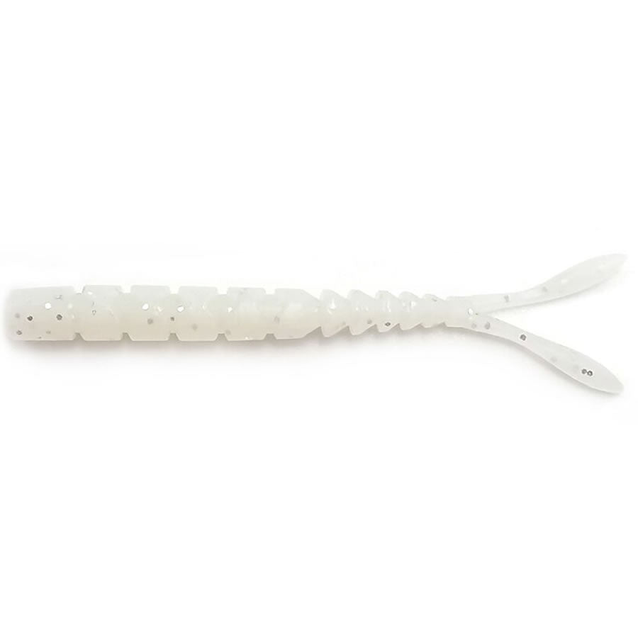 Grub Mustad Aji Micro Pilo, White Glow Glitter, 5cm, 15buc/pac