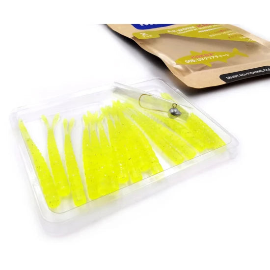 Grub Mustad Aji Split Tail, Clear Chartreuse, 5cm, 12buc/pac