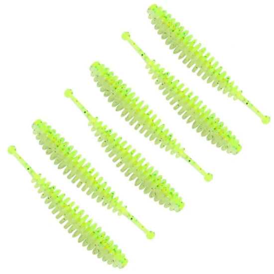 Grub Reiva Tiny Worm, Flash Chartreuse, 6cm, 6buc/pac