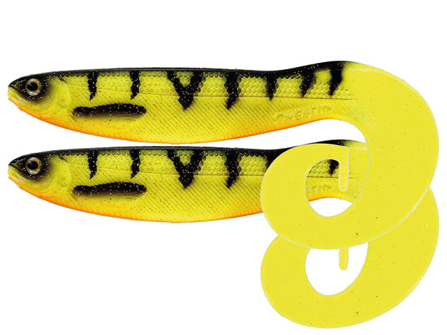 Grub Westin CurlTeez Curltail 8.5cm Fire Perch 2pcs