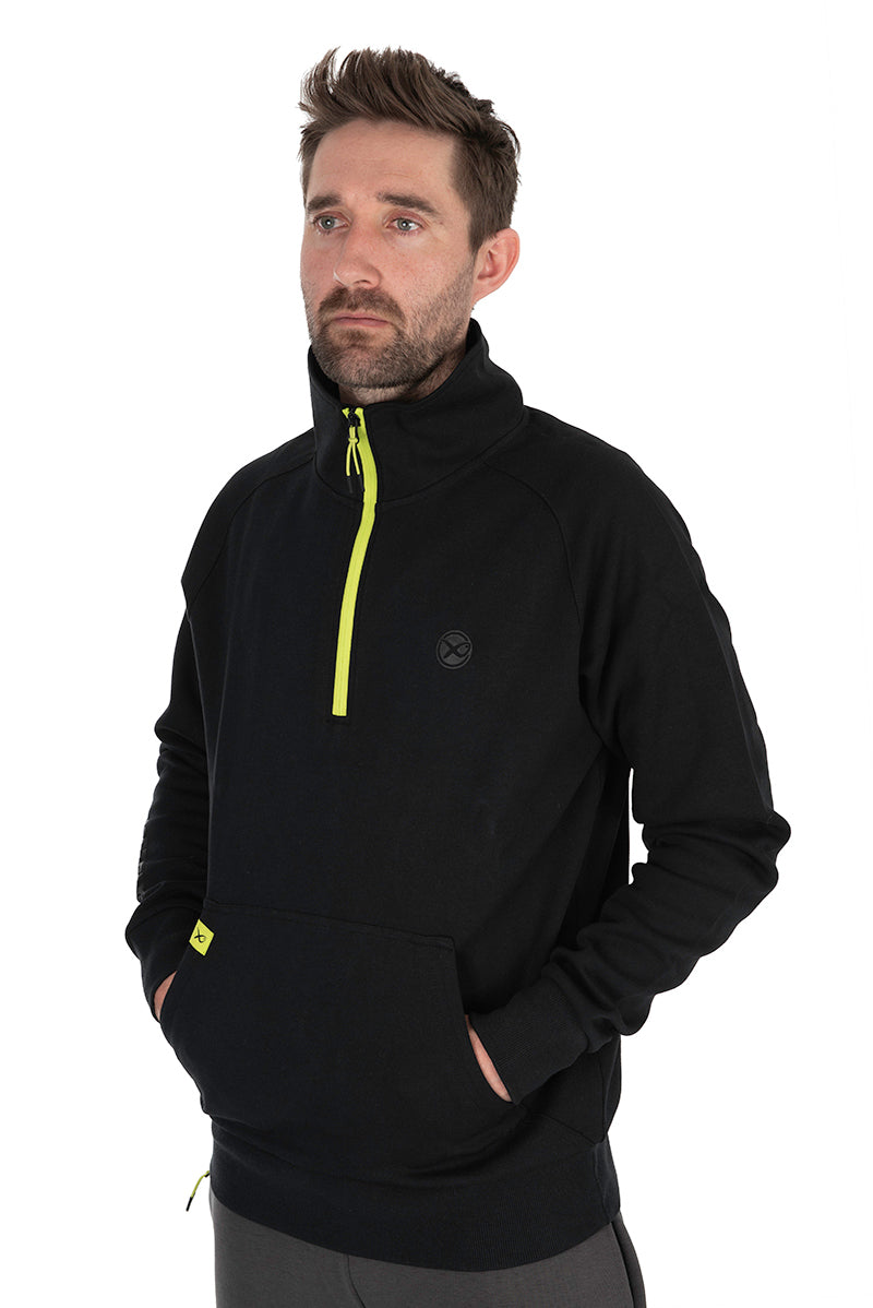 HANORAC MATRIX QUARTER ZIP SWEAT BLACK EDITION BLACK/LIME MARIME L
