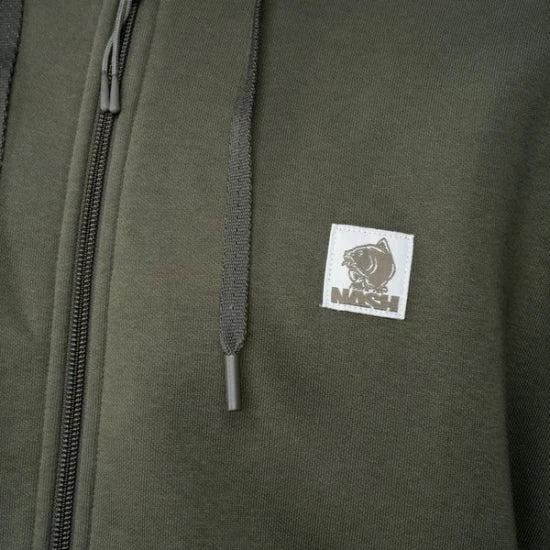 Hanorac Nash Make It Happen Badge Zipped Hoodie Green, Marime M
