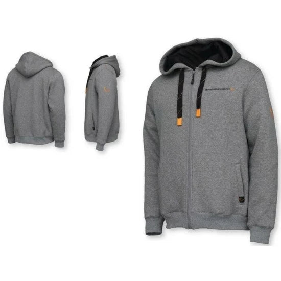 Hanorac Savage Gear Hoodie Classic Zip Hoodie, Grey Melange, Marime Xl