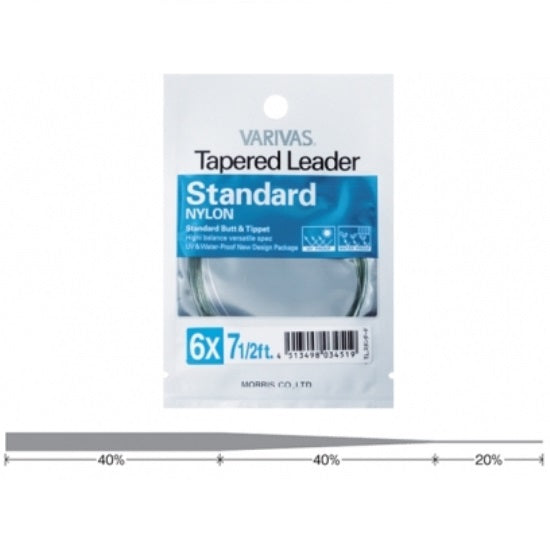 INAINTAS MONOFILAMENT VARIVAS FLY STANDARD NYLON 5X 7.5FT/2.28m