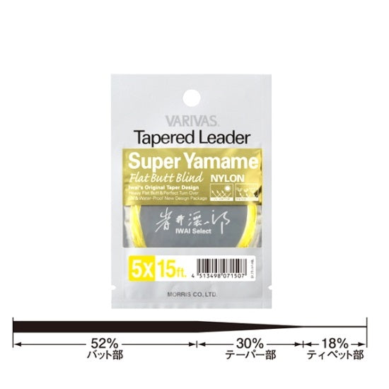 INAINTAS MONOFILAMENT VARIVAS FLY TAPERED FLAT BUTT 4X 12FT/3.66m