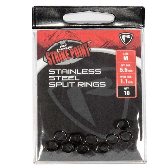 Inele Despicate Fox Rage Srike Point Stainless Steel Medium, 10buc