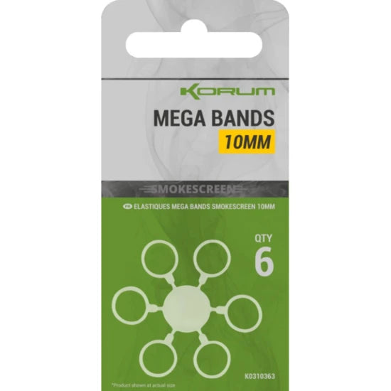 Inele Elastice Korum Smokescreen Mega Bands, 10mm, 6buc/pac
