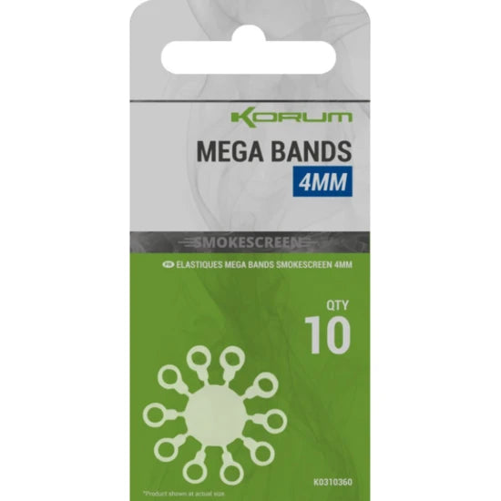 Inele Elastice Korum Smokescreen Mega Bands, 4mm, 10buc/pac