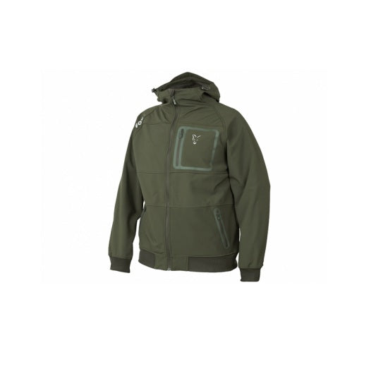 JACHETA SOFTSHELL FOX COLLECTION GREEN &amp; SILVER SHELL HOODIE Marimea S