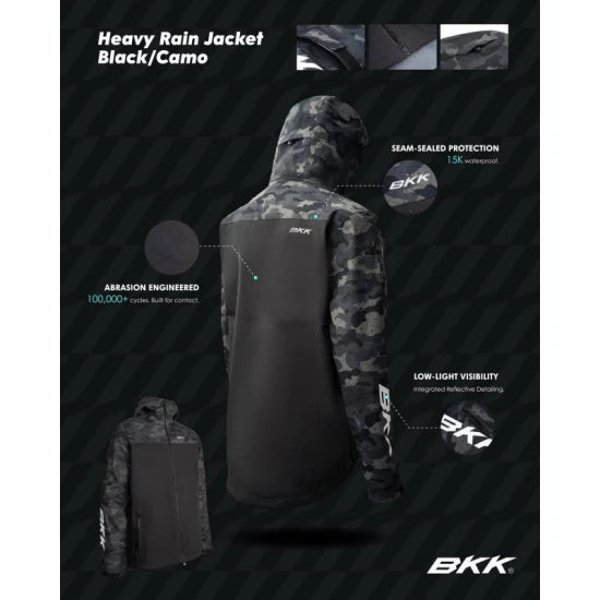 Jacheta Bkk Heavy Rain Jacket Black Camo, Masura M