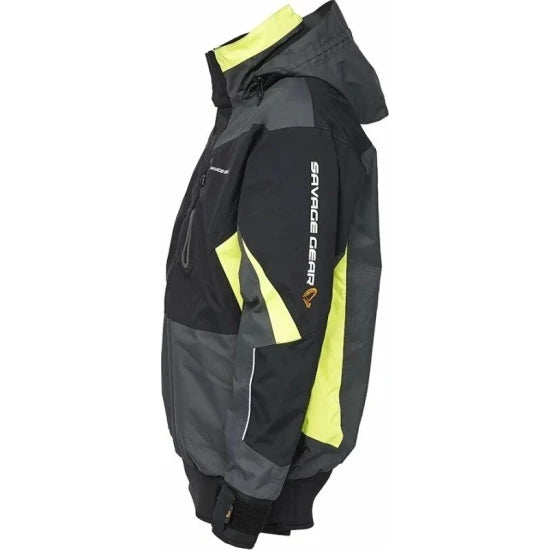 Jacheta Savage Gear Jacket Coastal Race Smock S, Black-gray-yellow