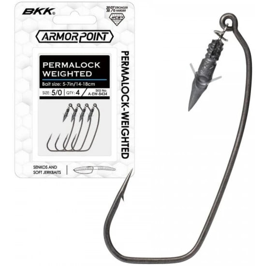 Jig Bkk Offset Armor Point Permalock Weighted, 2.63g, Nr. 4/0, 4buc/pac