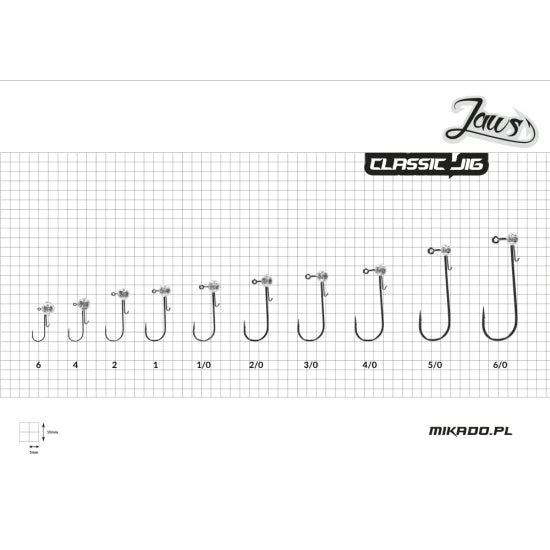 Jig Mikado Jaws Classic, Nr. 4/0, 17.5g, Black Nickel, 3buc/pac