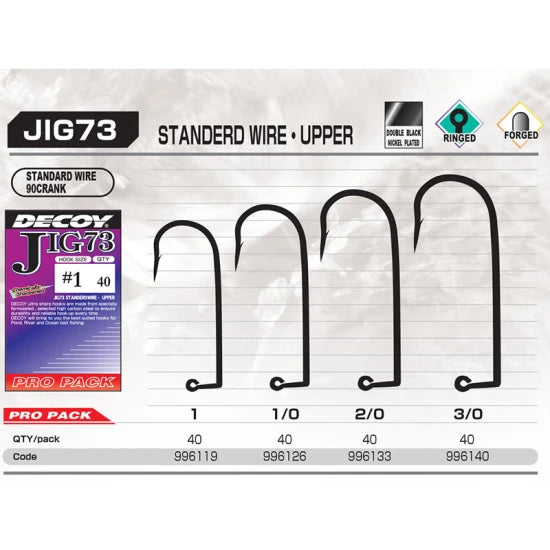 Jig Nelestat Decoy Pro Pack Jig73 Upper Standard Wire, Nr.2/0, 40buc/set
