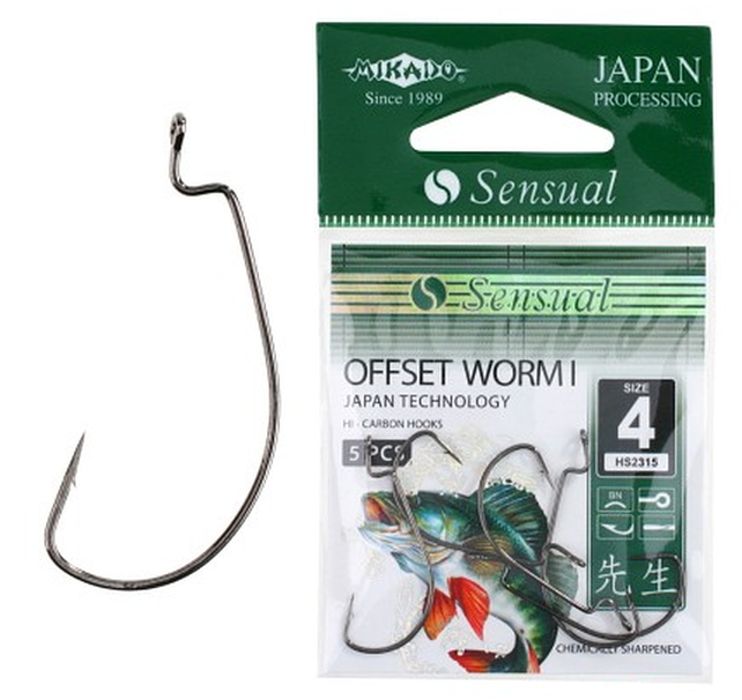 Jig Offset Mikado Sensual Worm BN, Nr.1/0, 5buc/plic