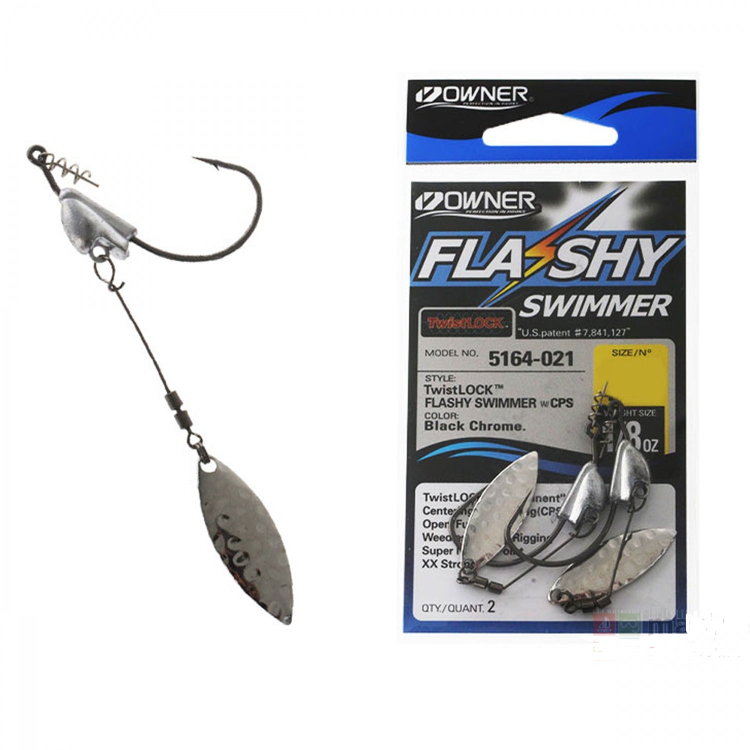 Jig Owner 5164 No.1/0 1/8 Flashy Swimmer Blade 2buc/plic